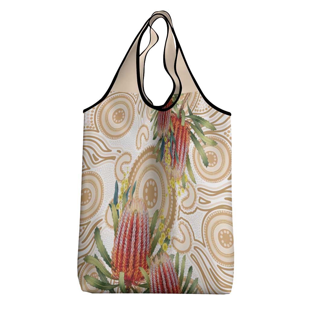 Australia Banksia Grocery Bag Aussie Native Flowers Indigenous Art - Aussie Hoodie