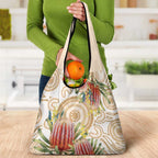 Australia Banksia Grocery Bag Aussie Native Flowers Indigenous Art - Aussie Hoodie