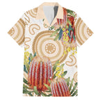 Australia Banksia Hawaiian Shirt Aussie Native Flowers Indigenous Art - Aussie Hoodie