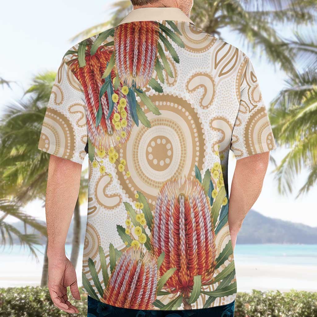 Australia Banksia Hawaiian Shirt Aussie Native Flowers Indigenous Art - Aussie Hoodie