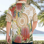 Australia Banksia Hawaiian Shirt Aussie Native Flowers Indigenous Art - Aussie Hoodie
