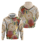 Australia Banksia Hoodie Aussie Native Flowers Indigenous Art - Aussie Hoodie