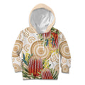 Australia Banksia Kid Hoodie Aussie Native Flowers Indigenous Art - Aussie Hoodie
