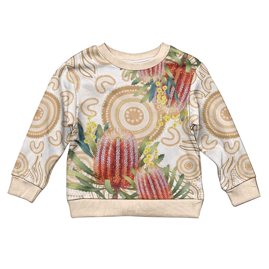 Australia Banksia Kid Ugly Christmas Sweater Aussie Native Flowers Indigenous Art - Aussie Hoodie