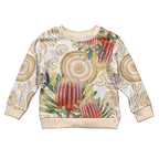 Australia Banksia Kid Ugly Christmas Sweater Aussie Native Flowers Indigenous Art - Aussie Hoodie