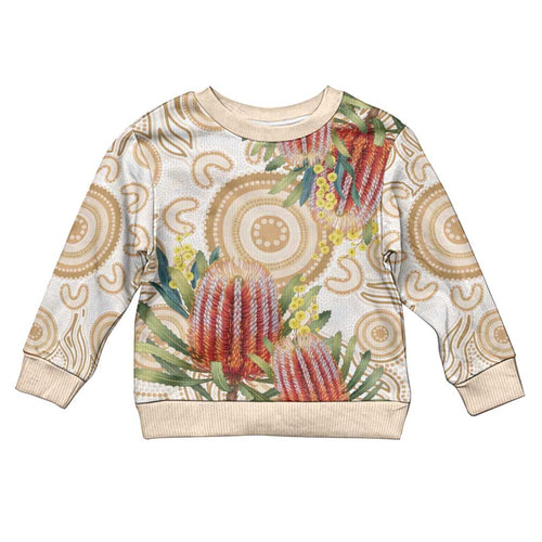 Australia Banksia Kid Ugly Christmas Sweater Aussie Native Flowers Indigenous Art - Aussie Hoodie