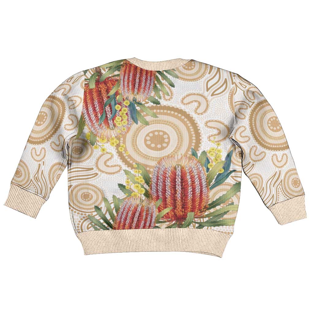 Australia Banksia Kid Ugly Christmas Sweater Aussie Native Flowers Indigenous Art - Aussie Hoodie
