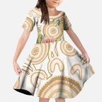 Australia Banksia Kid Short Sleeve Dress Aussie Native Flowers Indigenous Art - Aussie Hoodie