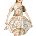 Australia Banksia Kid Short Sleeve Dress Aussie Native Flowers Indigenous Art - Aussie Hoodie