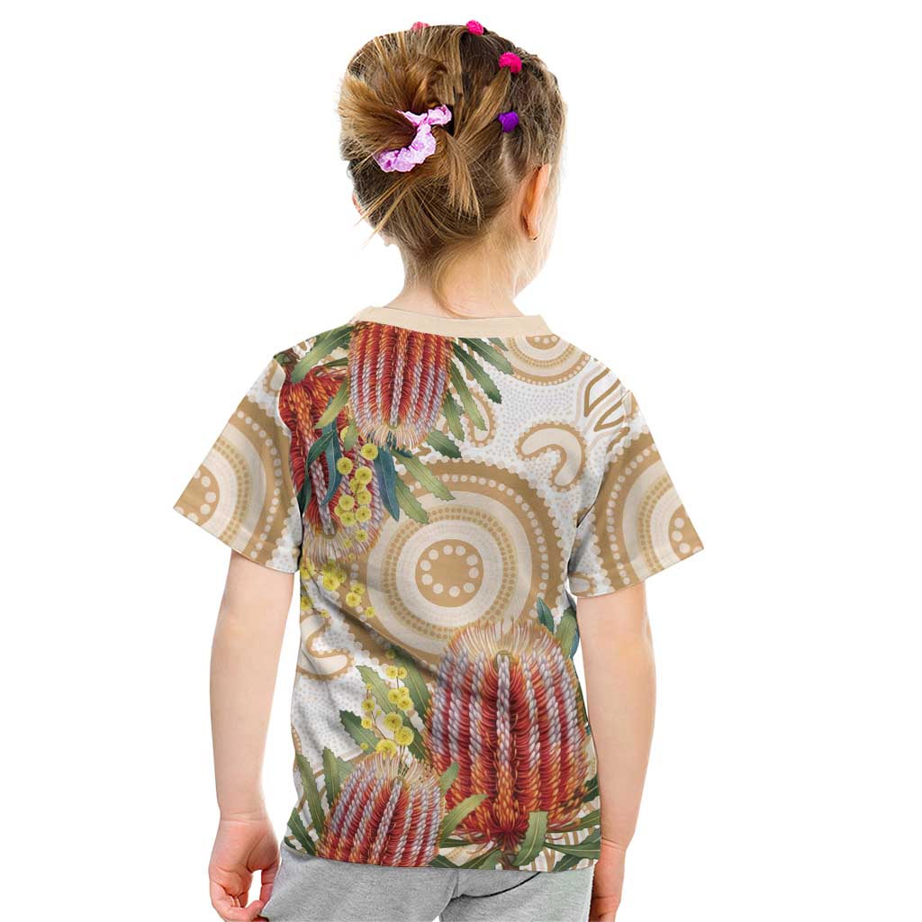 Australia Banksia Kid T Shirt Aussie Native Flowers Indigenous Art - Aussie Hoodie