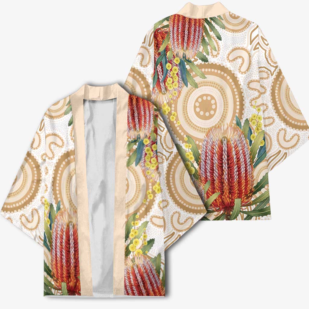 Australia Banksia Kimono Aussie Native Flowers Indigenous Art - Aussie Hoodie