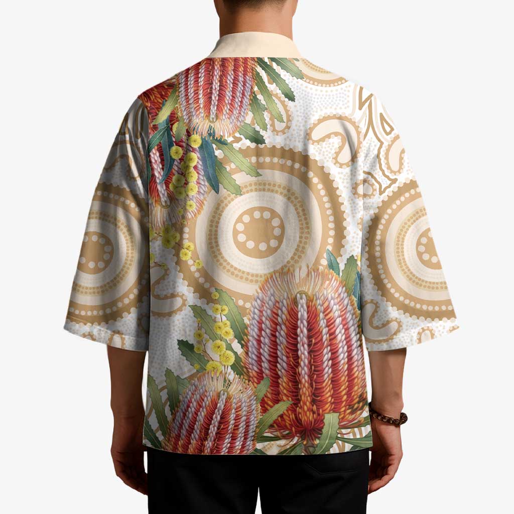 Australia Banksia Kimono Aussie Native Flowers Indigenous Art - Aussie Hoodie