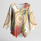 Australia Banksia Kimono Sleeve Blouse Aussie Native Flowers Indigenous Art - Aussie Hoodie
