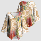 Australia Banksia Kimono Sleeve Blouse Aussie Native Flowers Indigenous Art - Aussie Hoodie
