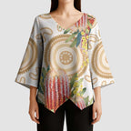 Australia Banksia Kimono Sleeve Blouse Aussie Native Flowers Indigenous Art - Aussie Hoodie