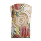 Australia Banksia Christmas Knitted V-Neck Vest Aussie Native Flowers Indigenous Art - Aussie Hoodie