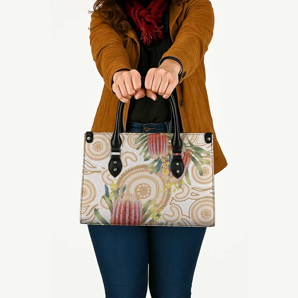Australia Banksia Leather Bag Aussie Native Flowers Indigenous Art - Aussie Hoodie