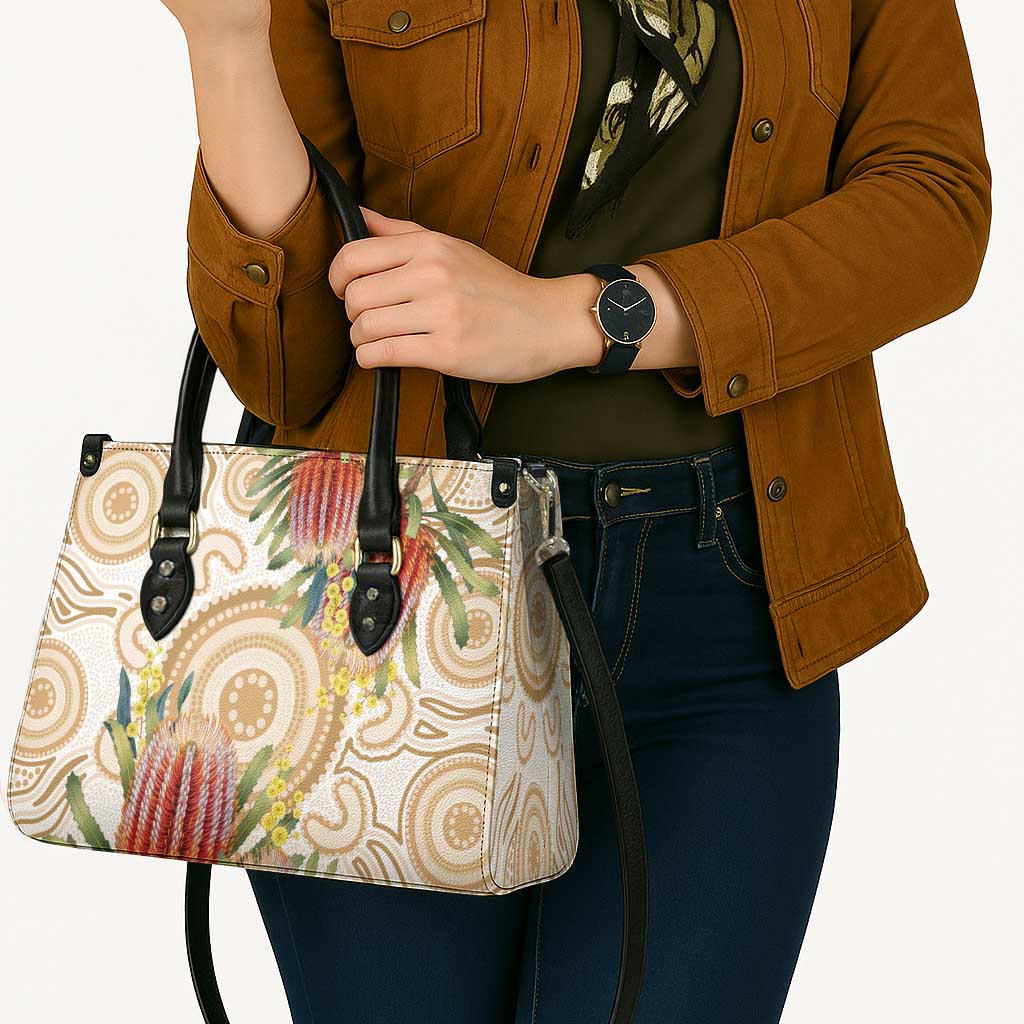 Australia Banksia Leather Bag Aussie Native Flowers Indigenous Art - Aussie Hoodie