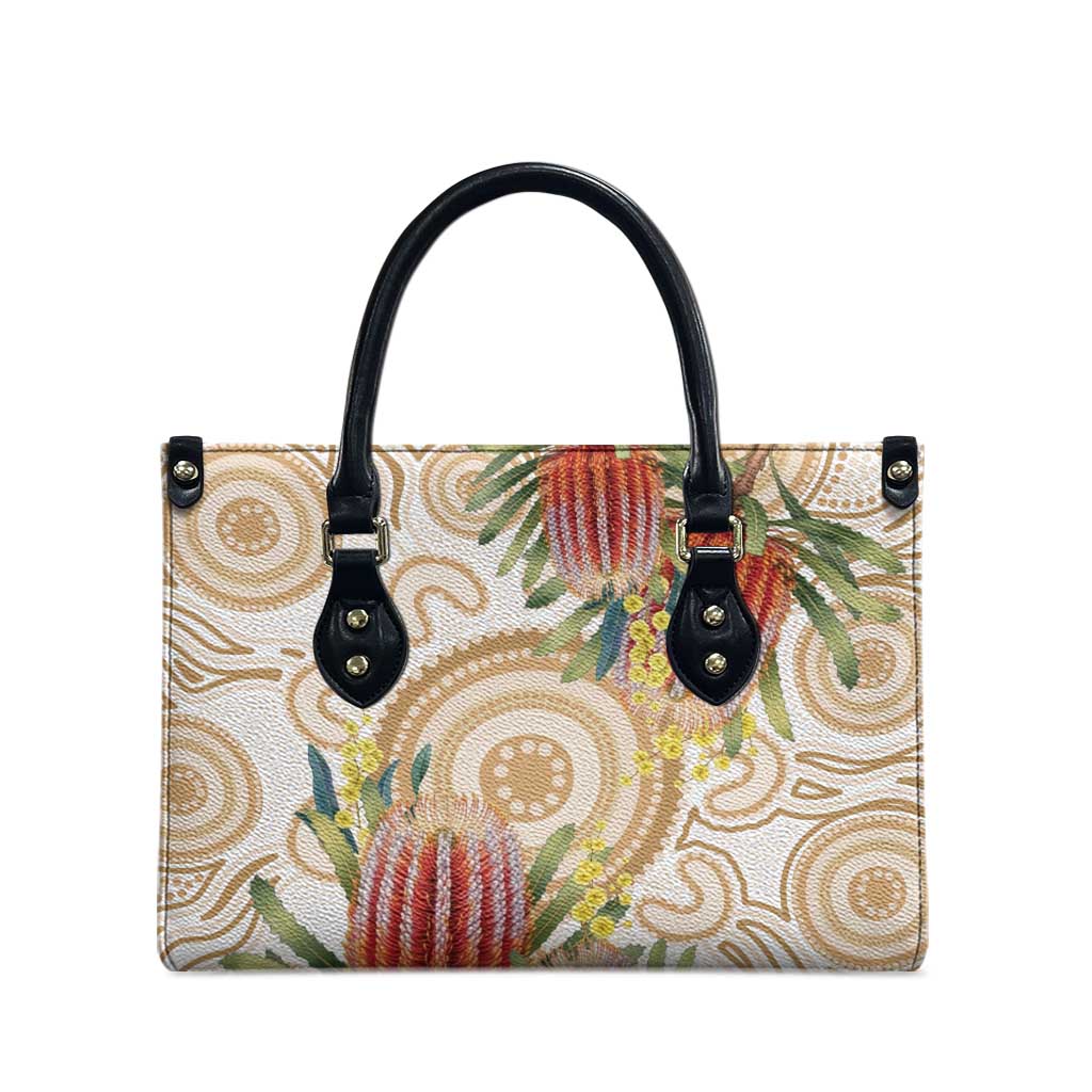Australia Banksia Leather Bag Aussie Native Flowers Indigenous Art - Aussie Hoodie