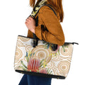 Australia Banksia Leather Tote Bag Aussie Native Flowers Indigenous Art - Aussie Hoodie