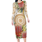 Australia Banksia Long Sleeve Bodycon Dress Aussie Native Flowers Indigenous Art - Aussie Hoodie