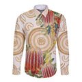 Australia Banksia Long Sleeve Button Shirt Aussie Native Flowers Indigenous Art - Aussie Hoodie
