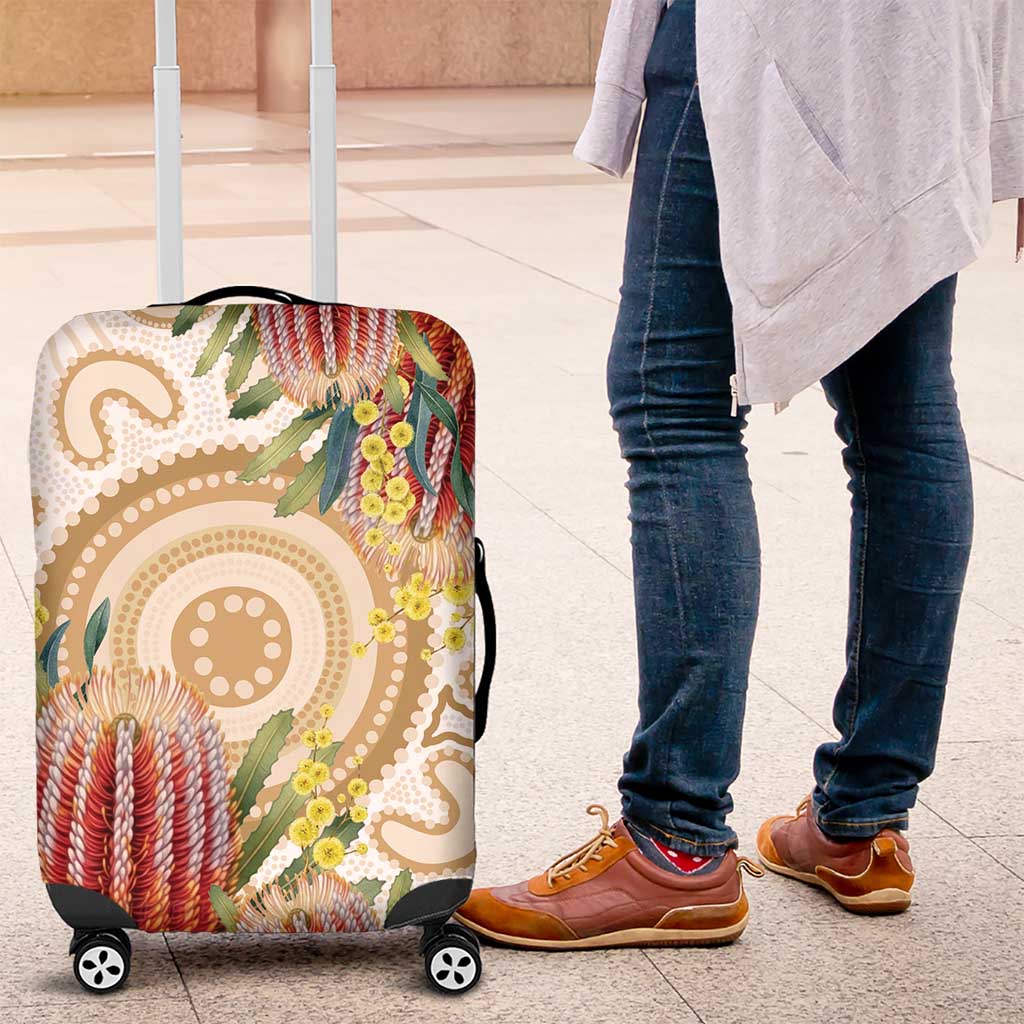 Australia Banksia Luggage Cover Aussie Native Flowers Indigenous Art - Aussie Hoodie