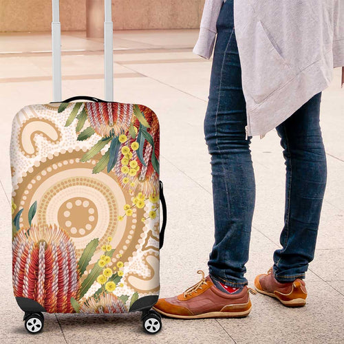 Australia Banksia Luggage Cover Aussie Native Flowers Indigenous Art - Aussie Hoodie