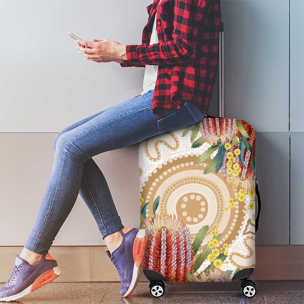 Australia Banksia Luggage Cover Aussie Native Flowers Indigenous Art - Aussie Hoodie