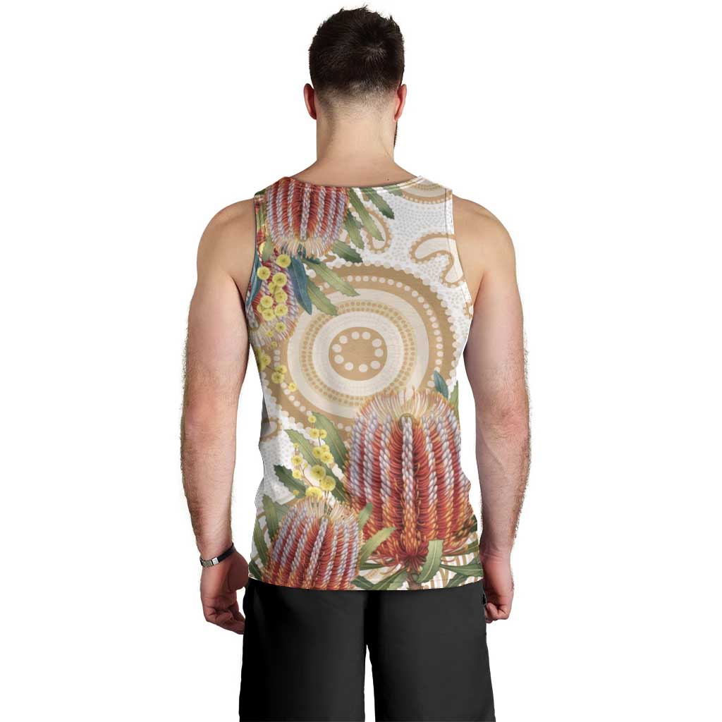 Australia Banksia Men Tank Top Aussie Native Flowers Indigenous Art - Aussie Hoodie