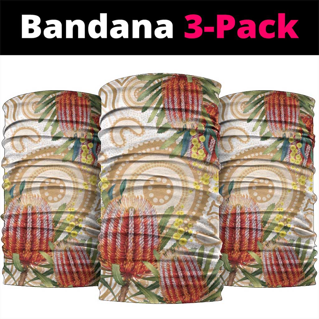 Australia Banksia Neck Gaiter Aussie Native Flowers Indigenous Art - Aussie Hoodie