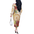 Australia Banksia Off The Shoulder Long Sleeve Dress Aussie Native Flowers Indigenous Art - Aussie Hoodie