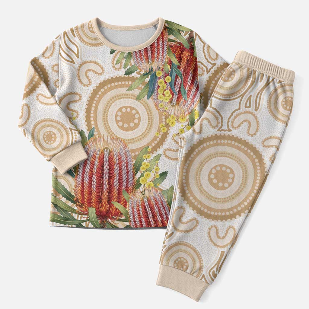 Australia Banksia Christmas Pajama Set Aussie Native Flowers Indigenous Art - Aussie Hoodie