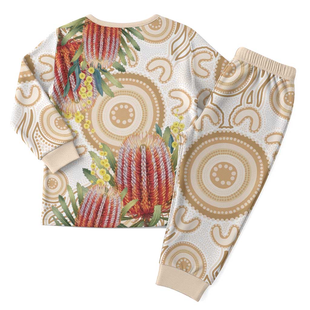 Australia Banksia Christmas Pajama Set Aussie Native Flowers Indigenous Art - Aussie Hoodie