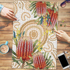 Australia Banksia Puzzle Aussie Native Flowers Indigenous Art - Aussie Hoodie