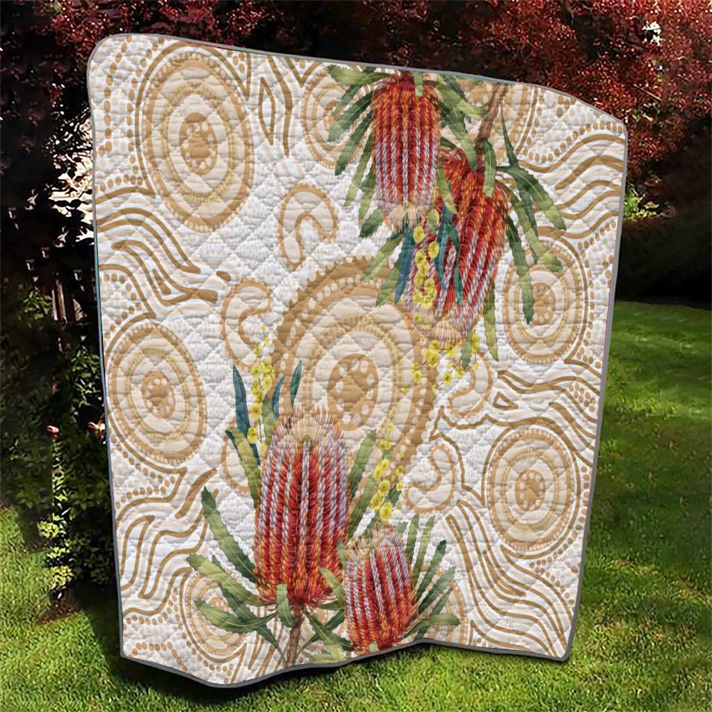 Australia Banksia Quilt Aussie Native Flowers Indigenous Art - Aussie Hoodie