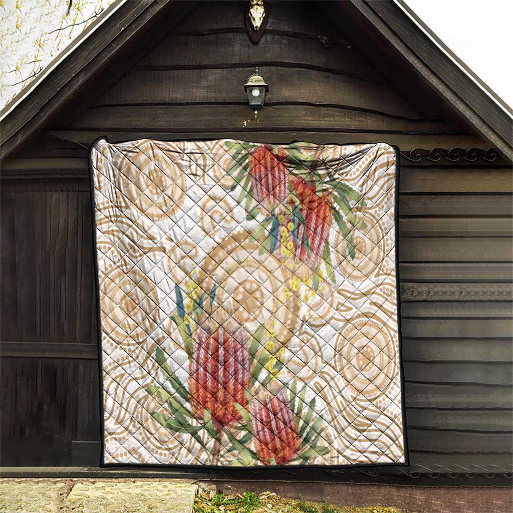 Australia Banksia Quilt Aussie Native Flowers Indigenous Art - Aussie Hoodie