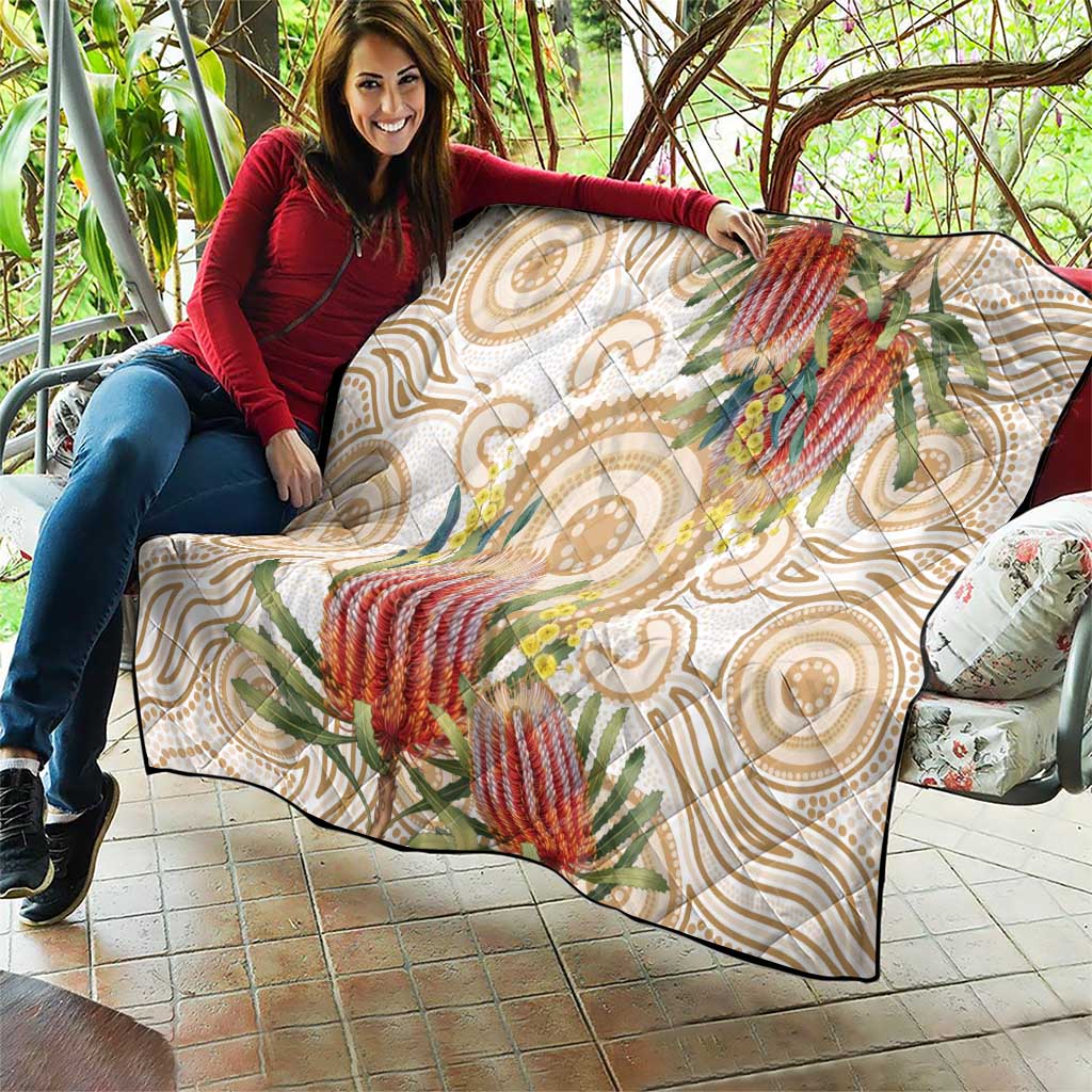 Australia Banksia Quilt Aussie Native Flowers Indigenous Art - Aussie Hoodie