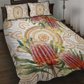 Australia Banksia Quilt Bed Set Aussie Native Flowers Indigenous Art - Aussie Hoodie