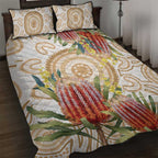Australia Banksia Quilt Bed Set Aussie Native Flowers Indigenous Art - Aussie Hoodie