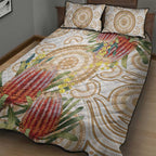 Australia Banksia Quilt Bed Set Aussie Native Flowers Indigenous Art - Aussie Hoodie