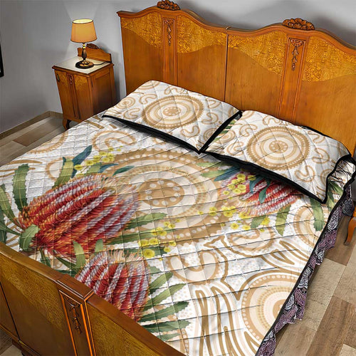 Australia Banksia Quilt Bed Set Aussie Native Flowers Indigenous Art - Aussie Hoodie