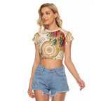 Australia Banksia Raglan Cropped T Shirt Aussie Native Flowers Indigenous Art - Aussie Hoodie