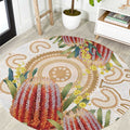 Australia Banksia Round Carpet Aussie Native Flowers Indigenous Art - Aussie Hoodie