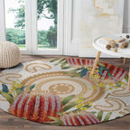 Australia Banksia Round Carpet Aussie Native Flowers Indigenous Art - Aussie Hoodie