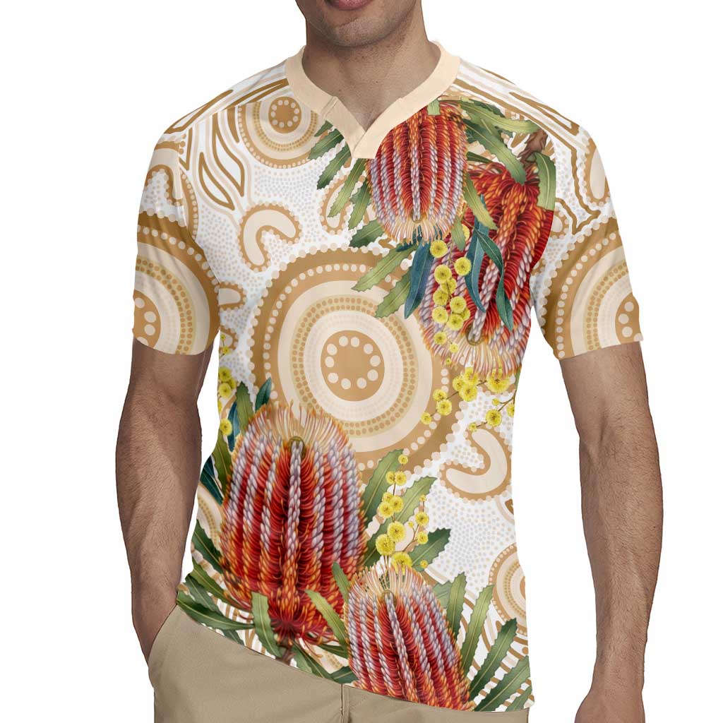 Australia Banksia Rugby Jersey Aussie Native Flowers Indigenous Art - Aussie Hoodie
