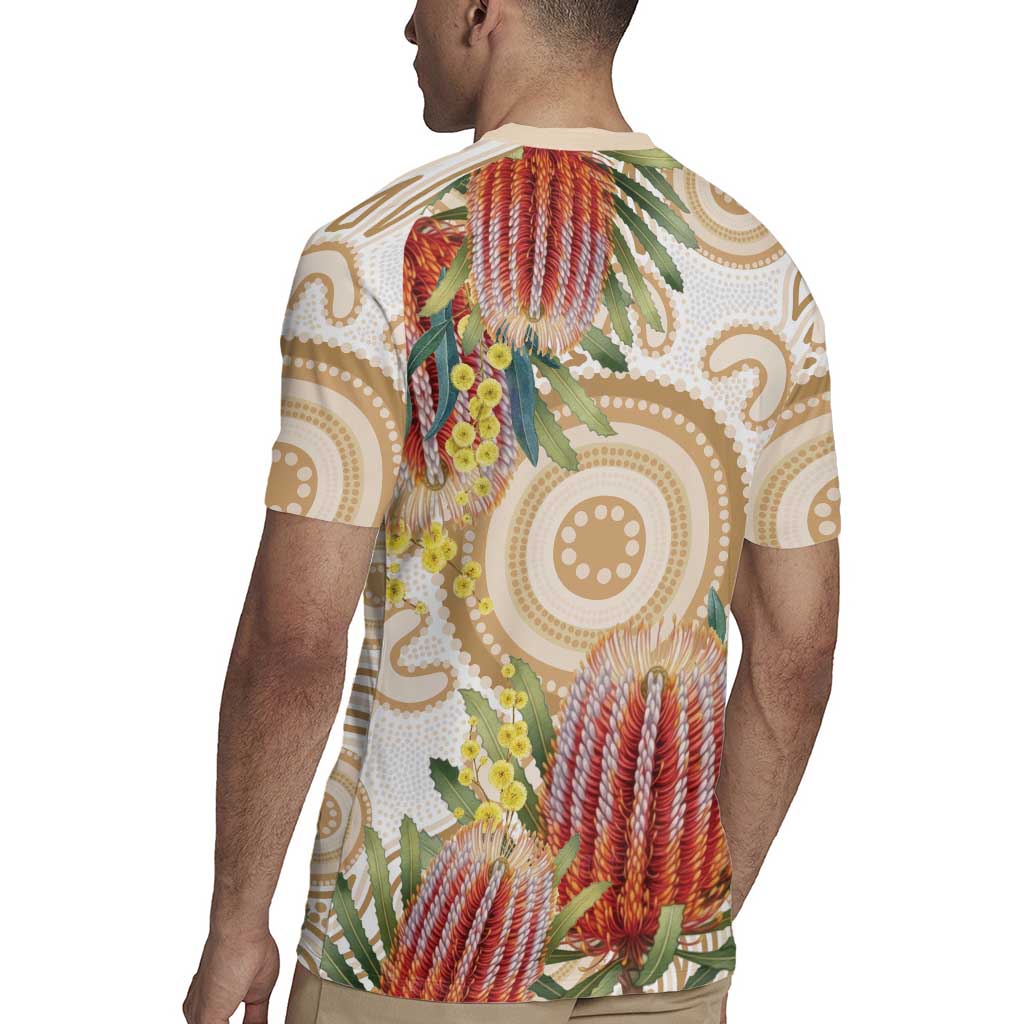 Australia Banksia Rugby Jersey Aussie Native Flowers Indigenous Art - Aussie Hoodie