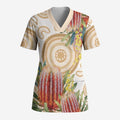 Australia Banksia Scrub Top Aussie Native Flowers Indigenous Art - Aussie Hoodie