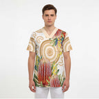 Australia Banksia Scrub Top Aussie Native Flowers Indigenous Art - Aussie Hoodie