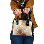 Australia Banksia Shoulder Handbag Aussie Native Flowers Indigenous Art - Aussie Hoodie